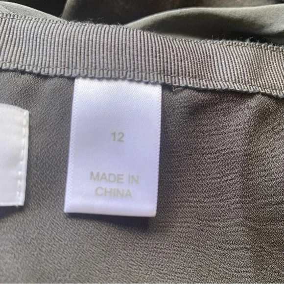 Liz Clairbone 100% Silk Paneled A Line Charcoal Gray Skirt NWT Size 12 - Picture 9 of 12